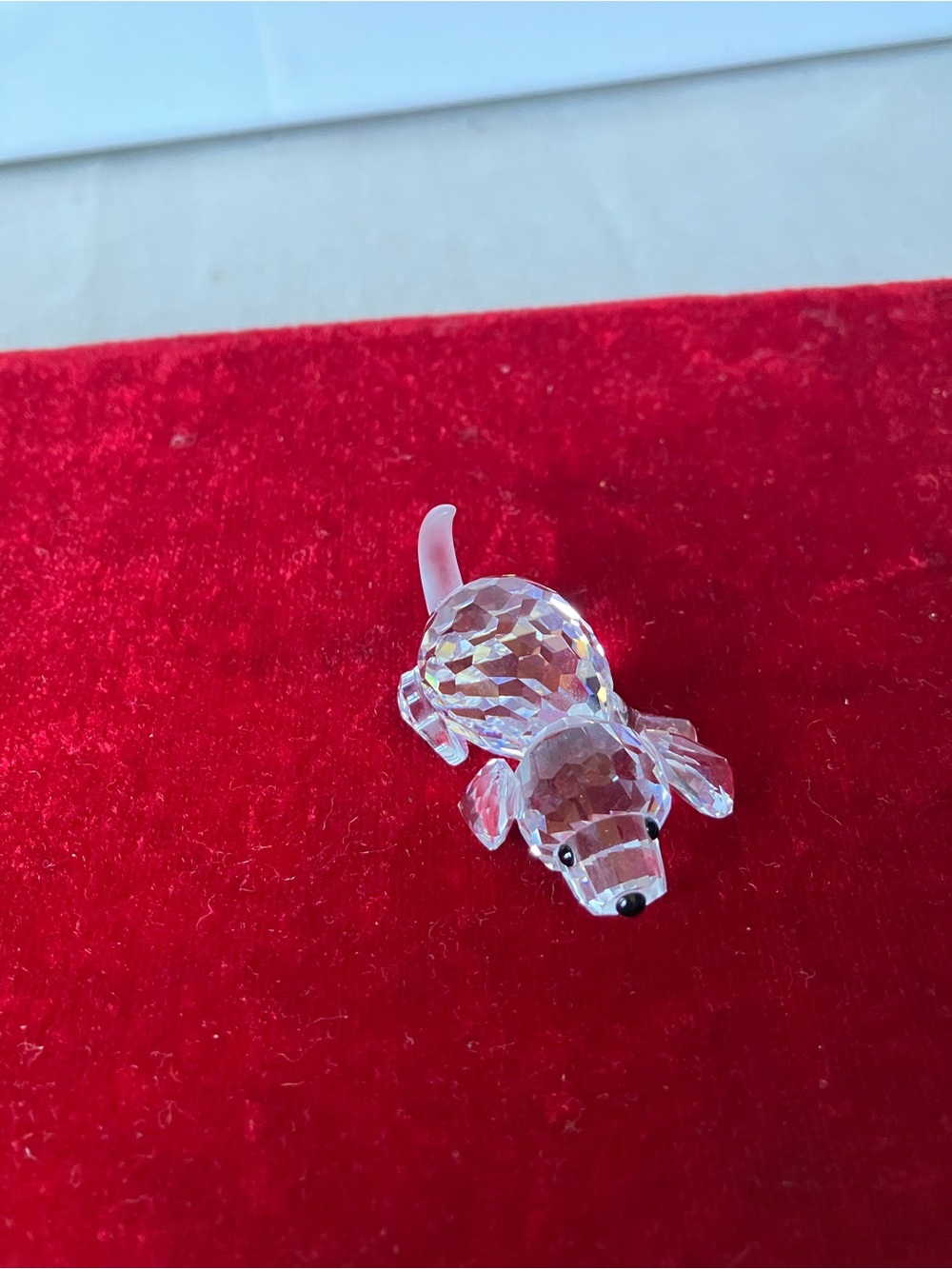 Swarovski Playing Lying Beagle Puppy Dog #172296 Frosted Tail Clear. - Picture 2 of 2